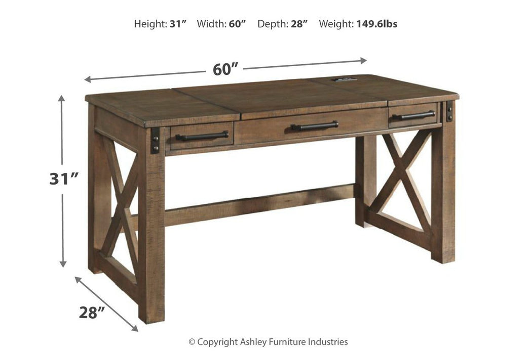 Aldwin Gray Home Office Lift Top Desk - H837-54 - Gate Furniture