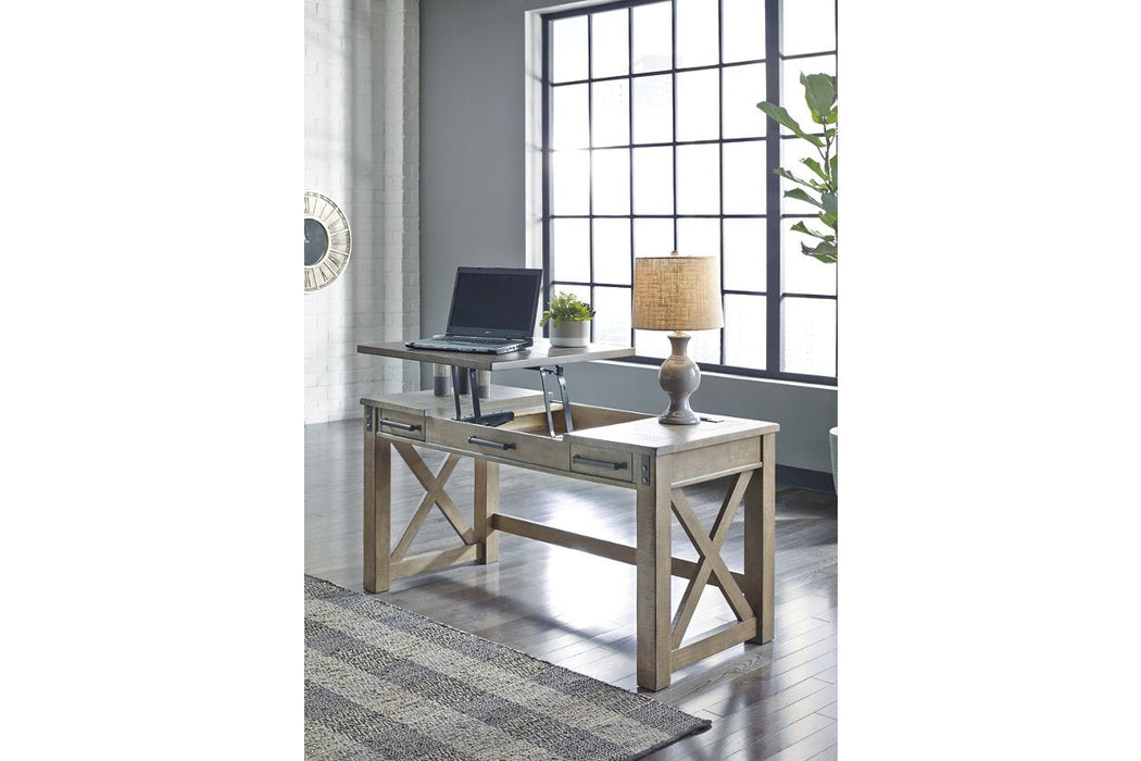 Aldwin Gray Home Office Lift Top Desk - H837-54 - Gate Furniture
