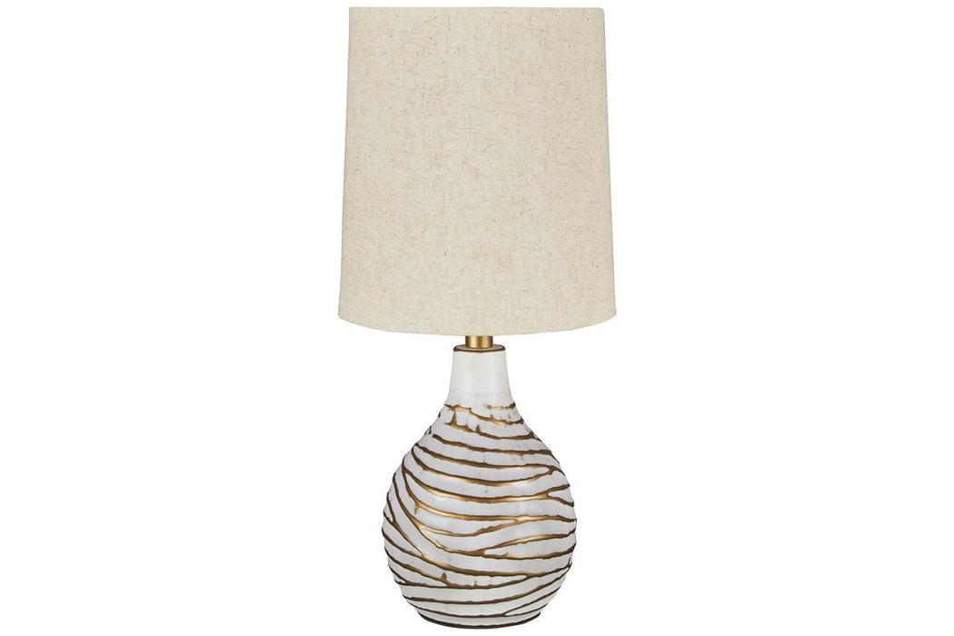 Aleela White/Gold Finish Table Lamp - L204194 - Gate Furniture