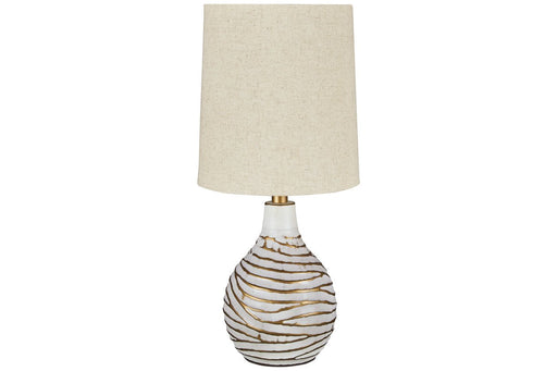 Aleela White/Gold Finish Table Lamp - L204194 - Gate Furniture