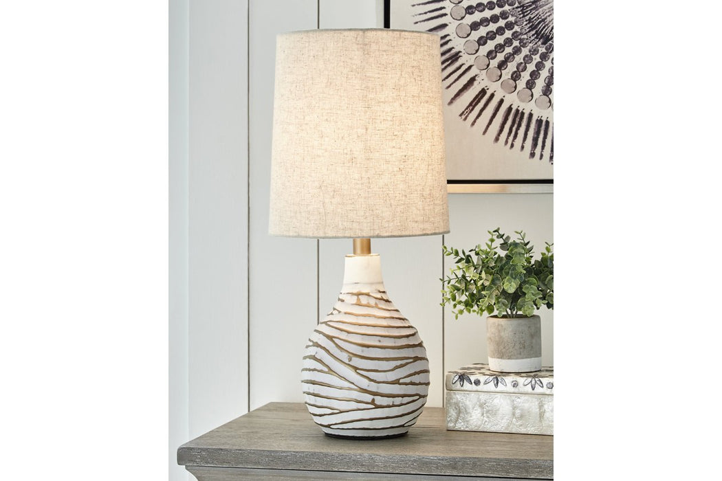 Aleela White/Gold Finish Table Lamp - L204194 - Gate Furniture
