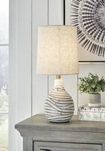 Aleela White/Gold Finish Table Lamp - L204194 - Gate Furniture
