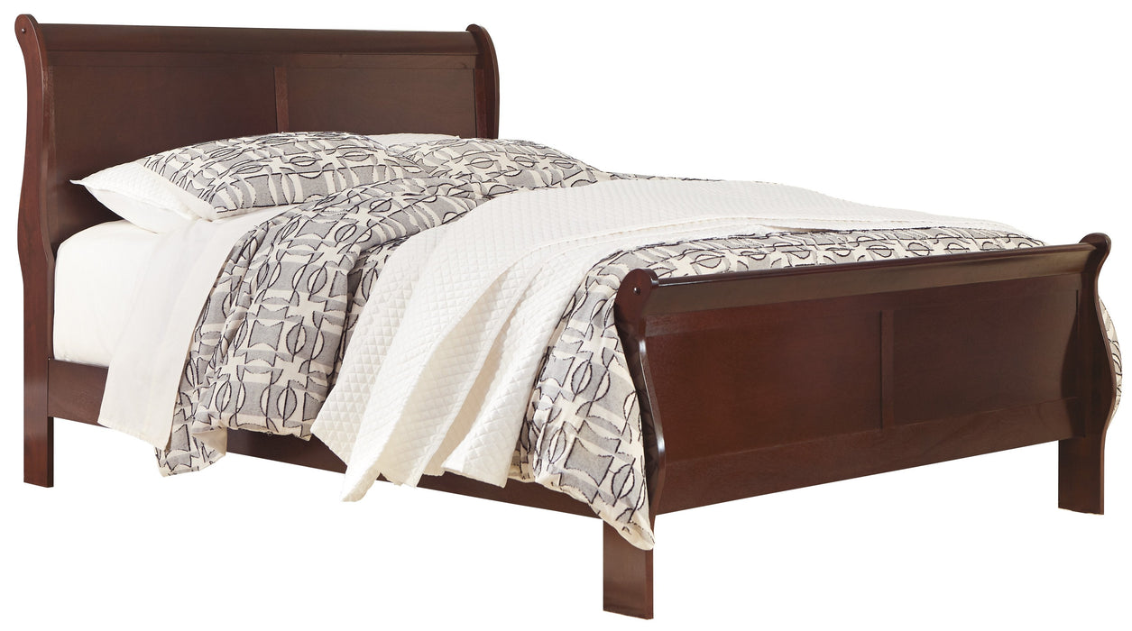 Alisdair Dark Brown Queen Sleigh Bed - Gate Furniture