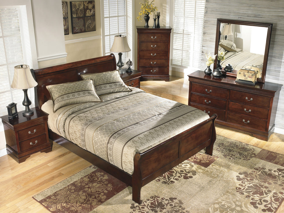 Alisdair Dark Brown Queen Sleigh Bed - Gate Furniture