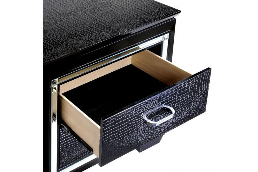 Allura Black LED Nightstand - 1916BK-4 - Gate Furniture