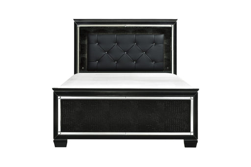 Allura Black LED Queen Panel Bed - 1916BK-1 - Gate Furniture