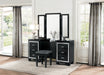 Allura Black Vanity Set with Stool - 1916BK/14/15 - Gate Furniture