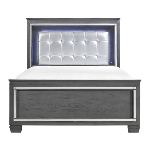 Allura Gray LED King Panel Bed - 1916KGY-1EK - Gate Furniture