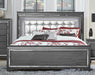 Allura Gray LED King Panel Bed - 1916KGY-1EK - Gate Furniture