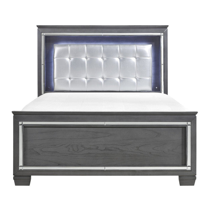 Allura Gray LED Queen Panel Bed - 1916GY-1 - Gate Furniture