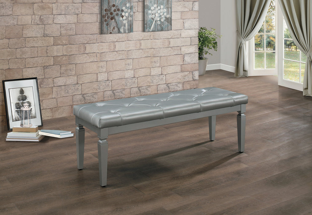 Allura Silver Bedroom Bench - 1916-FBH - Gate Furniture