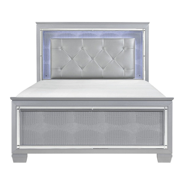 Allura Silver LED King Panel Bed - 1916K-1EK - Gate Furniture