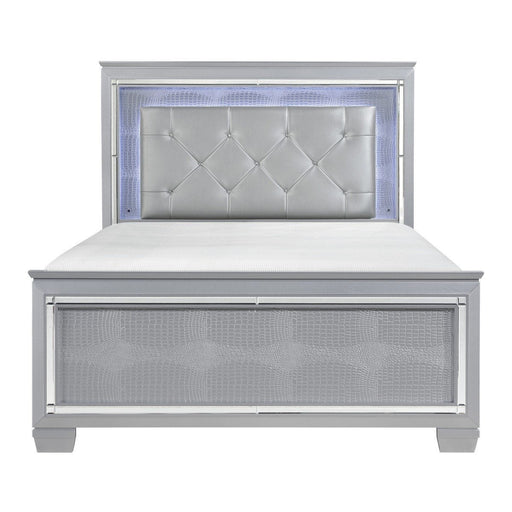 Allura Silver LED Queen Panel Bed - 1916-1 - Gate Furniture