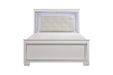 Allura White LED King Panel Bed - 1916KW-1EK - Gate Furniture