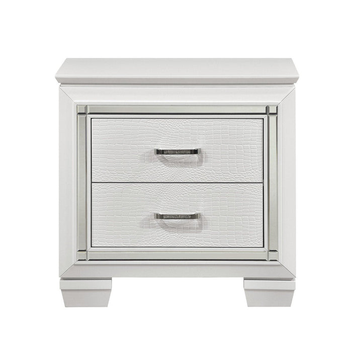 Allura White LED Nightstand - 1916W-4 - Gate Furniture