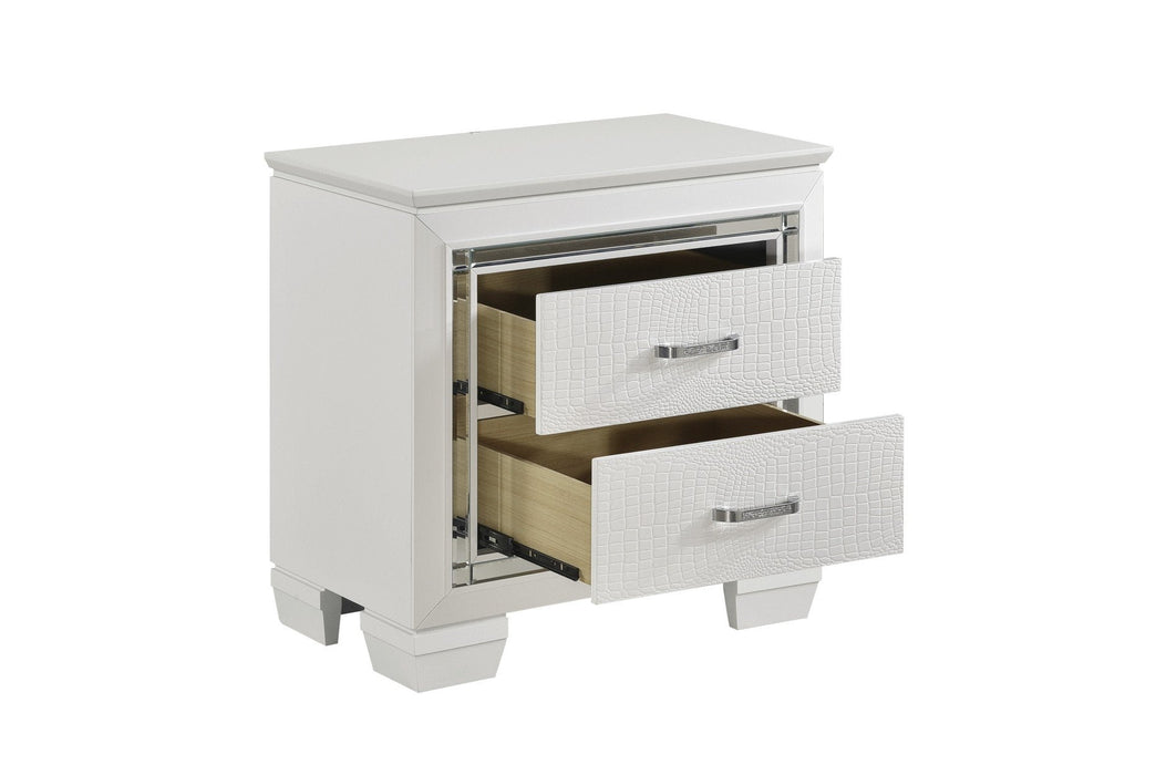 Allura White LED Nightstand - 1916W-4 - Gate Furniture