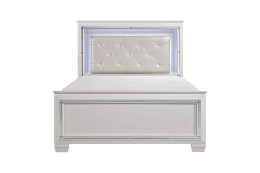 Allura White LED Queen Panel Bed - 1916W-1 - Gate Furniture