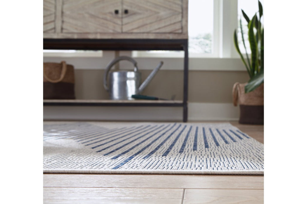 Alverno White/Blue Large Rug - R405001 - Gate Furniture