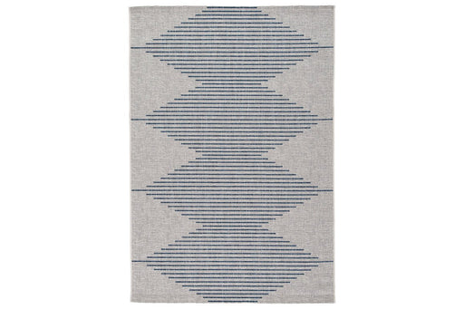Alverno White/Blue Medium Rug - R405002 - Gate Furniture