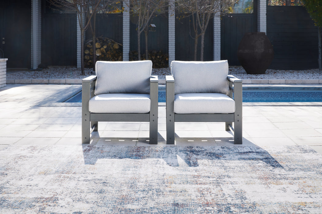 Amora Outdoor Lounge Chair with Cushion (Set of 2) - P417-820 - In Stock Furniture