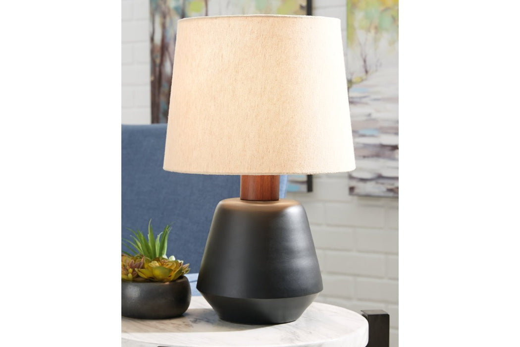 Ancel Black/Brown Table Lamp - L204204 - Gate Furniture