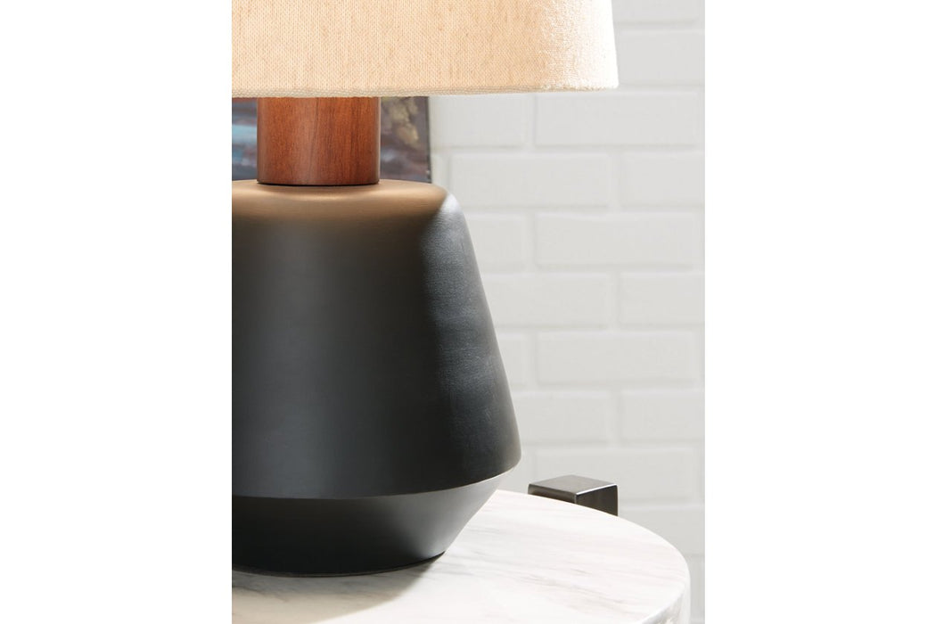 Ancel Black/Brown Table Lamp - L204204 - Gate Furniture