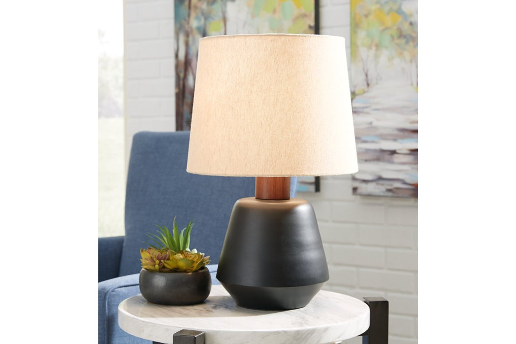Ancel Black/Brown Table Lamp - L204204 - Gate Furniture
