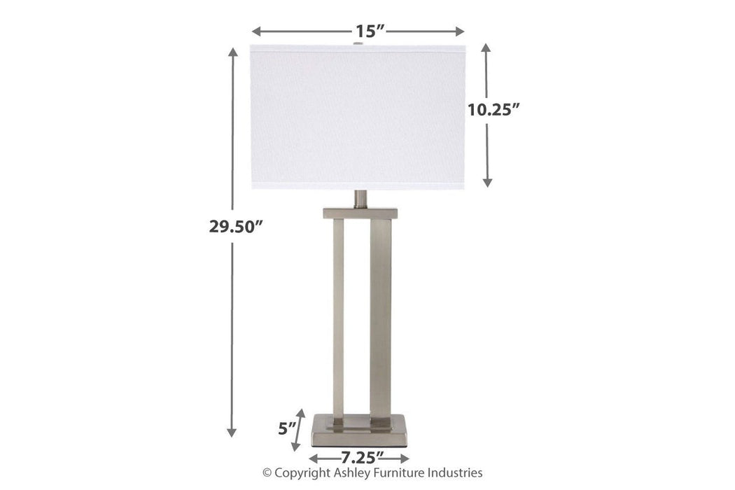 Aniela Silver Finish Table Lamp (Set of 2) - L204054 - Gate Furniture