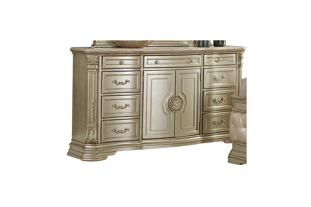 Antoinetta Champagne Panel Bedroom Set - Gate Furniture