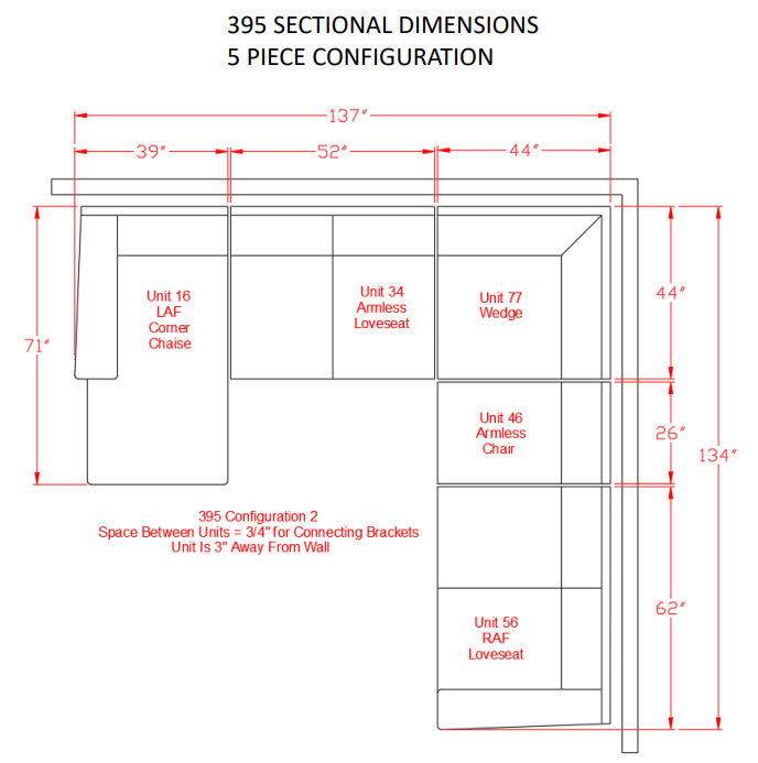 Ardsley Pewter LAF Sectional - Gate Furniture