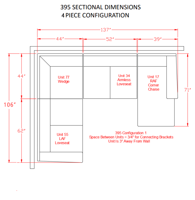 Ardsley Pewter RAF Sectional - Gate Furniture
