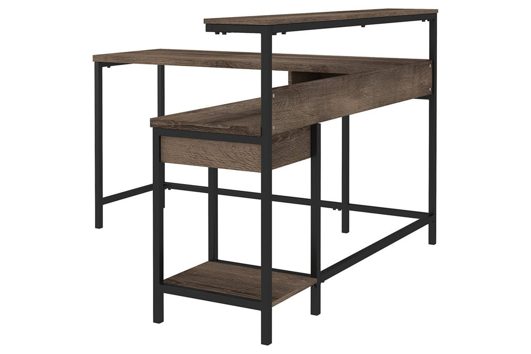 Arlenbry Gray Home Office L-Desk with Storage - H275-24 - Gate Furniture