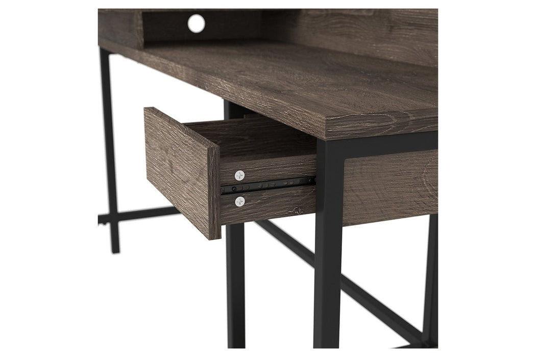 Arlenbry Gray Home Office L-Desk with Storage - H275-24 - Gate Furniture