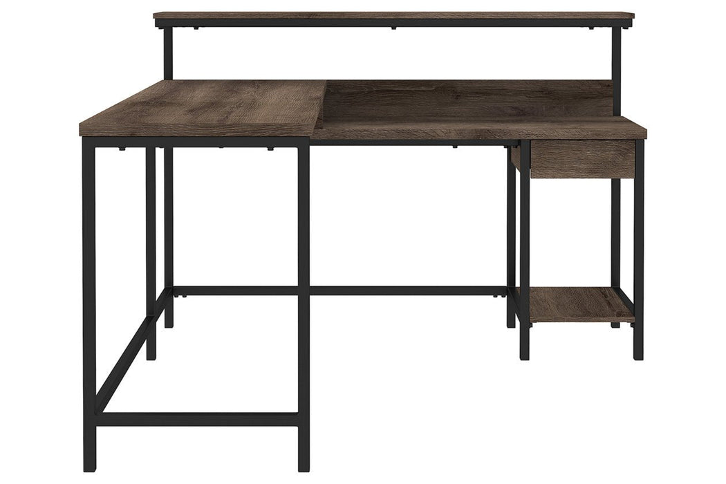 Arlenbry Gray Home Office L-Desk with Storage - H275-24 - Gate Furniture