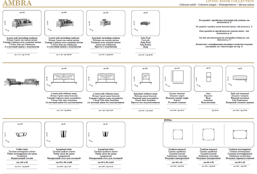 Arredoambra Living By Arredoclassic, Italy Set - Gate Furniture