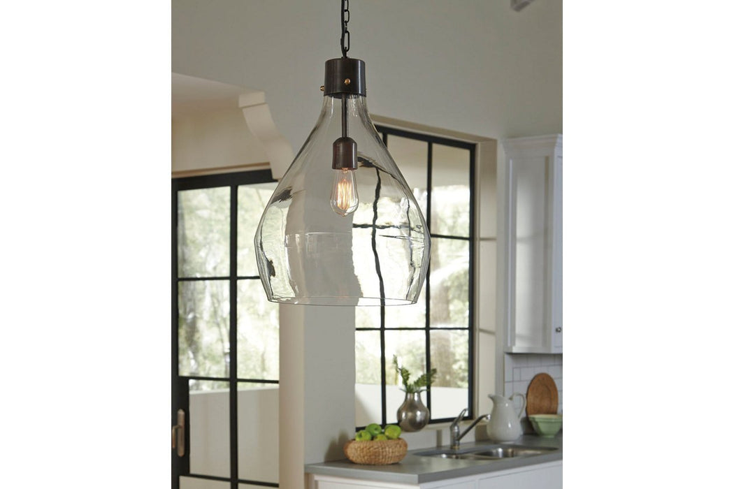 Avalbane Clear/Gray Pendant Light - L000468 - Gate Furniture
