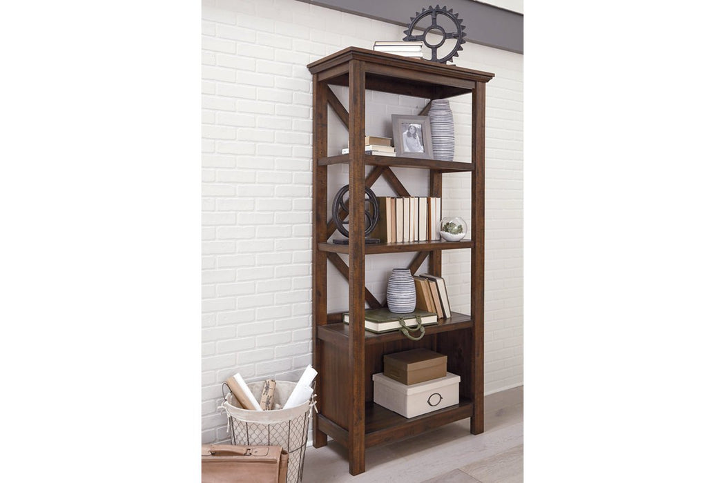 Baldridge Rustic Brown 75" Bookcase - H675-17 - Gate Furniture