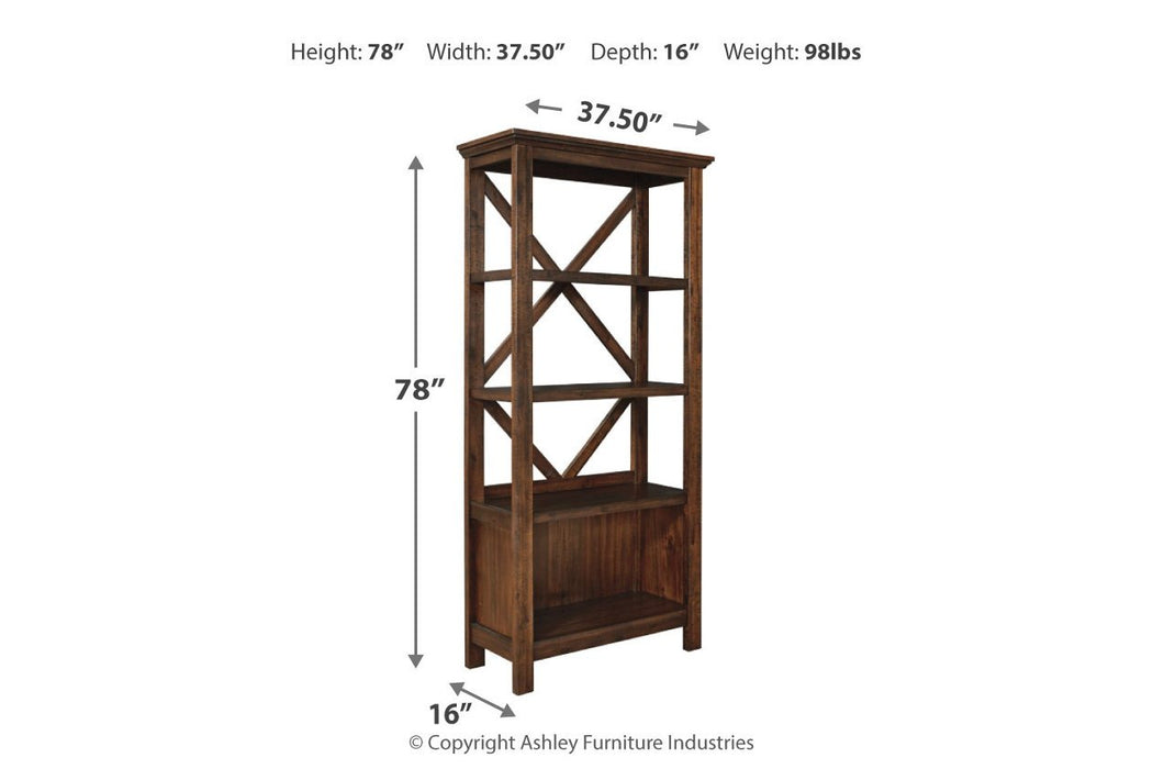 Baldridge Rustic Brown 75" Bookcase - H675-17 - Gate Furniture