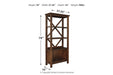 Baldridge Rustic Brown 75" Bookcase - H675-17 - Gate Furniture