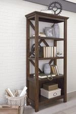 Baldridge Rustic Brown 75" Bookcase - H675-17 - Gate Furniture