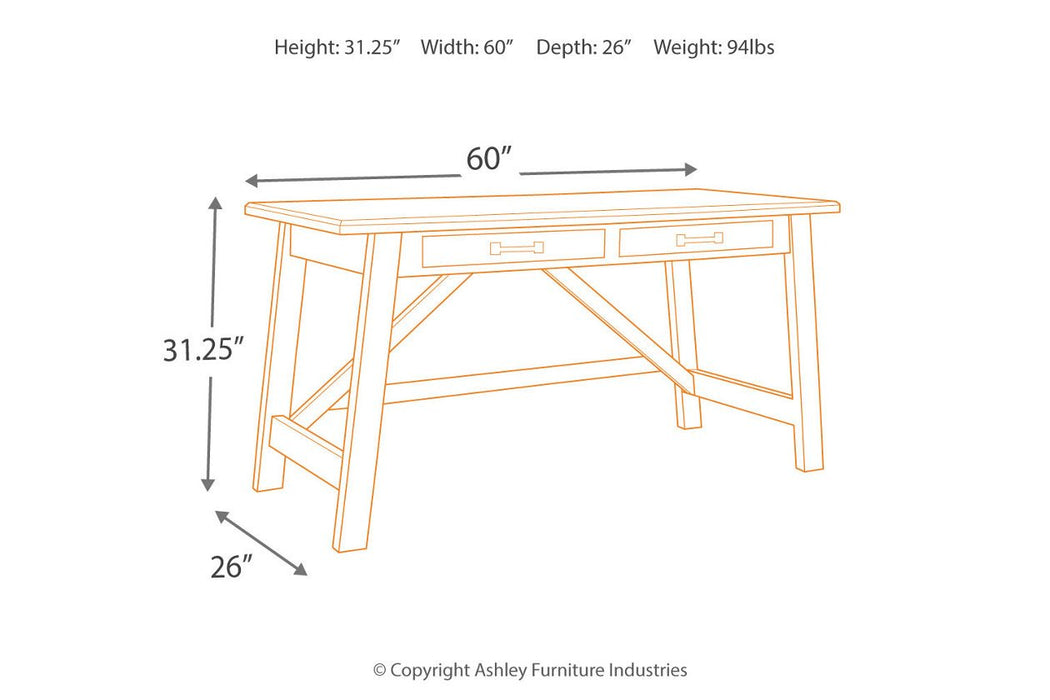 Baldridge Rustic Brown Home Office Desk - H675-44 - Gate Furniture