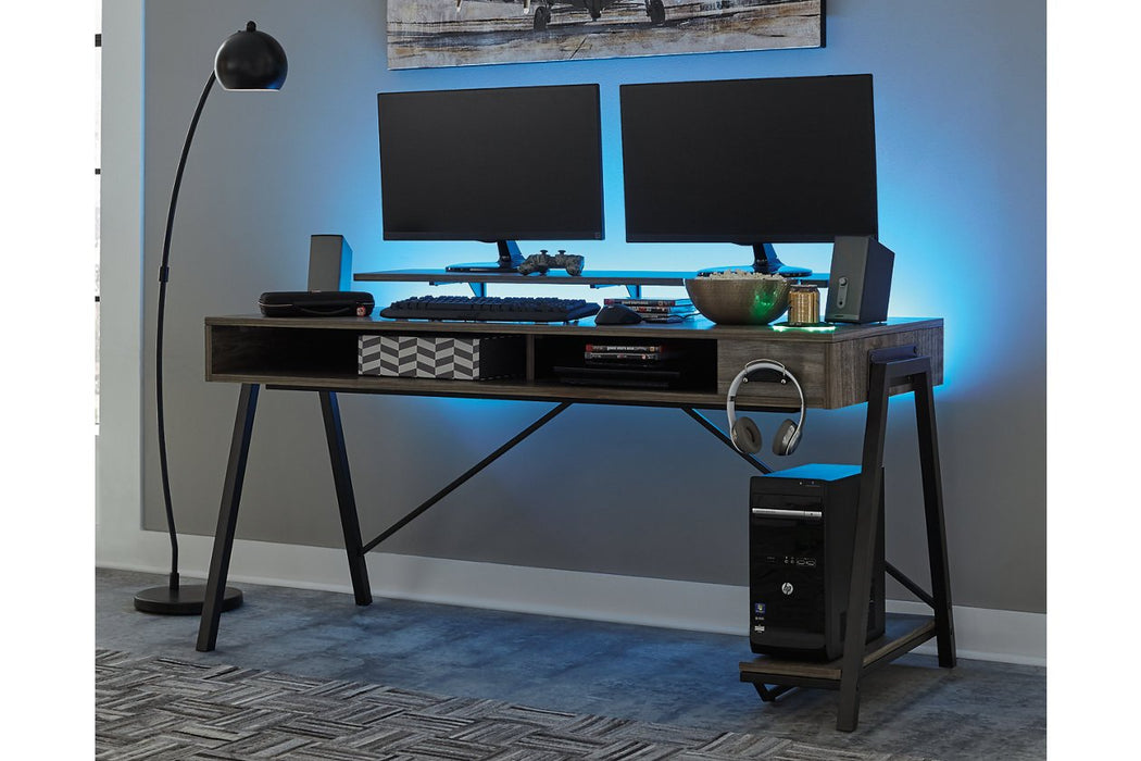 Barolli Gunmetal Gaming Desk - H700-28 - Gate Furniture
