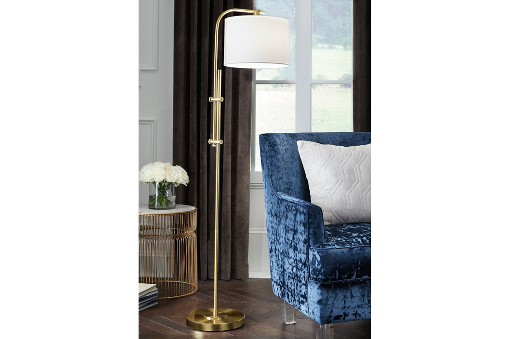 Baronvale Brass Finish Floor Lamp - L206051 - Gate Furniture