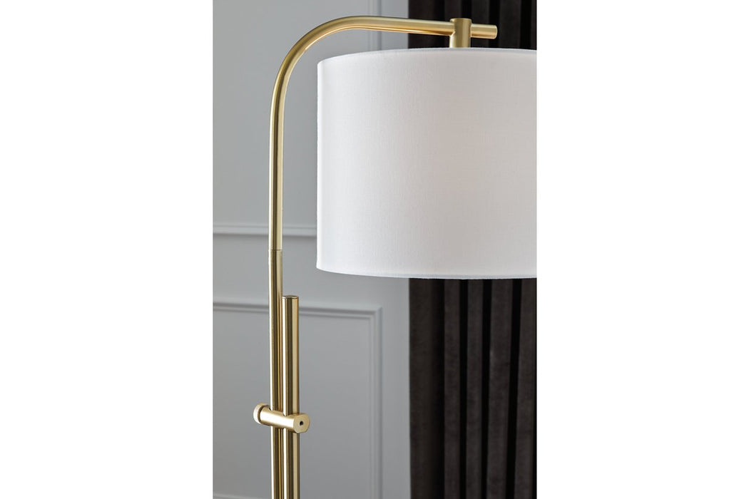 Baronvale Brass Finish Floor Lamp - L206051 - Gate Furniture
