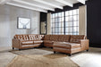 Baskove Auburn Large Leather RAF Sectional - Gate Furniture