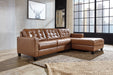 Baskove Auburn Leather RAF Sectional - Gate Furniture