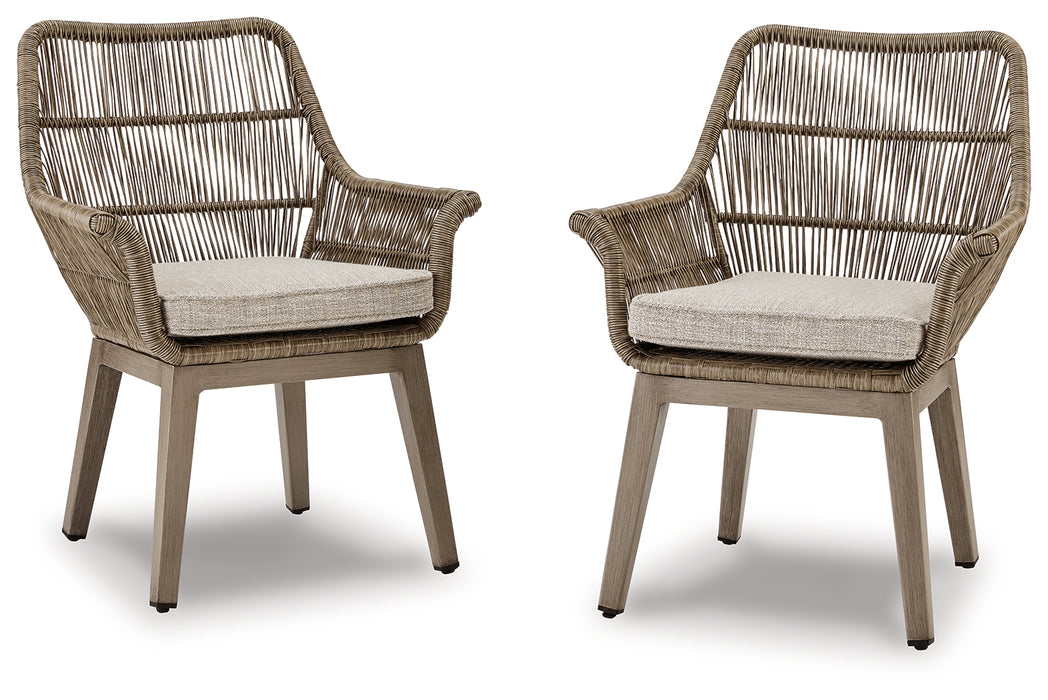 Beach Front Arm Chair with Cushion (Set of 2) - P399-601A - In Stock Furniture