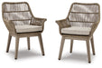 Beach Front Arm Chair with Cushion (Set of 2) - P399-601A - In Stock Furniture