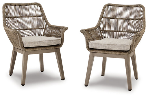 Beach Front Arm Chair with Cushion (Set of 2) - P399-601A - In Stock Furniture