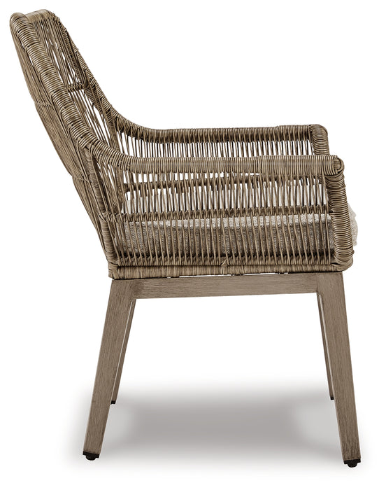 Beach Front Arm Chair with Cushion (Set of 2) - P399-601A - In Stock Furniture